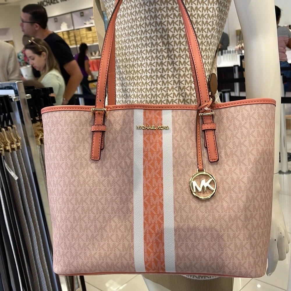 Michael Kors Jet Set Travel Medium Carryall Sherbert Multi - Picture 12 of 16